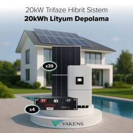 20 Kw Trifaze Hibrit Hazır Solar Paket (Sistem 1) Lexron